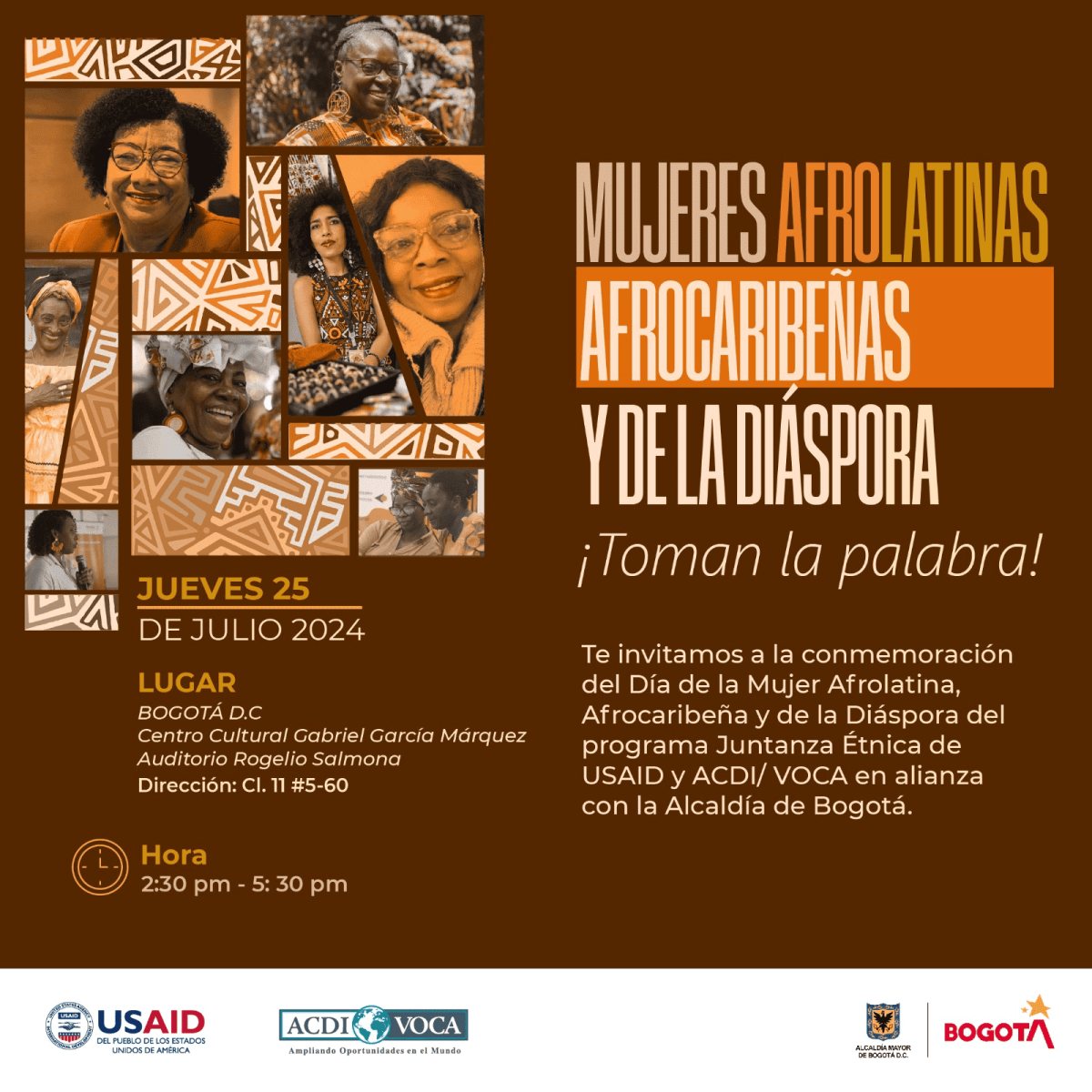 Invitación a conmemorar el día de la mujer afrolatina