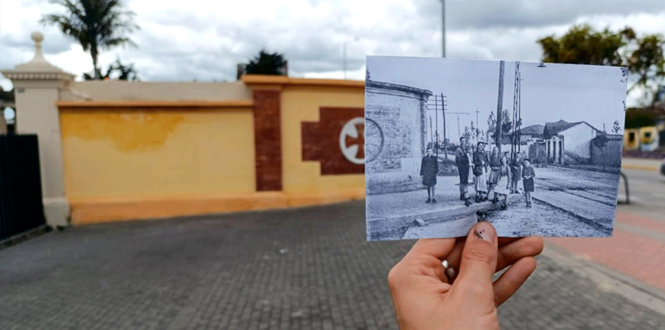 Fachada ahora vs antes Cementerio central