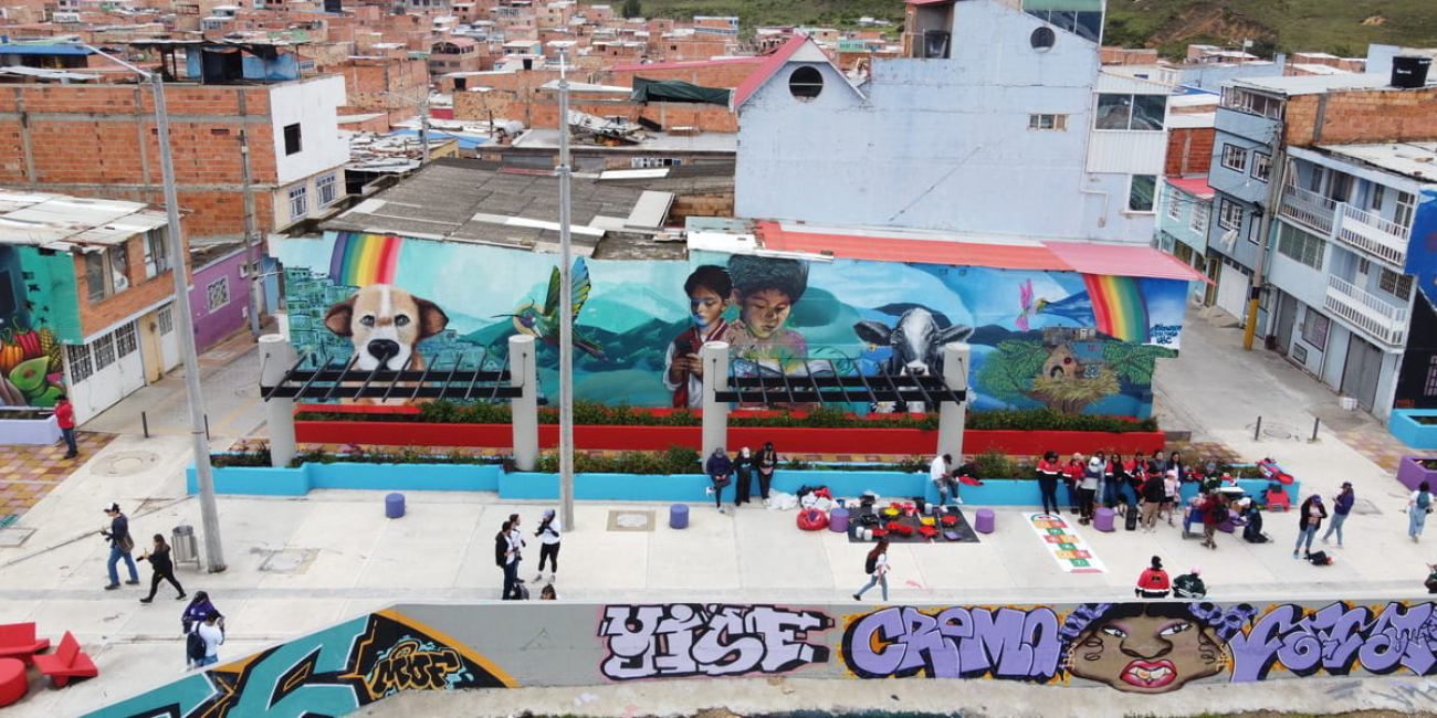 Foto de mural en barrio de Bogotá