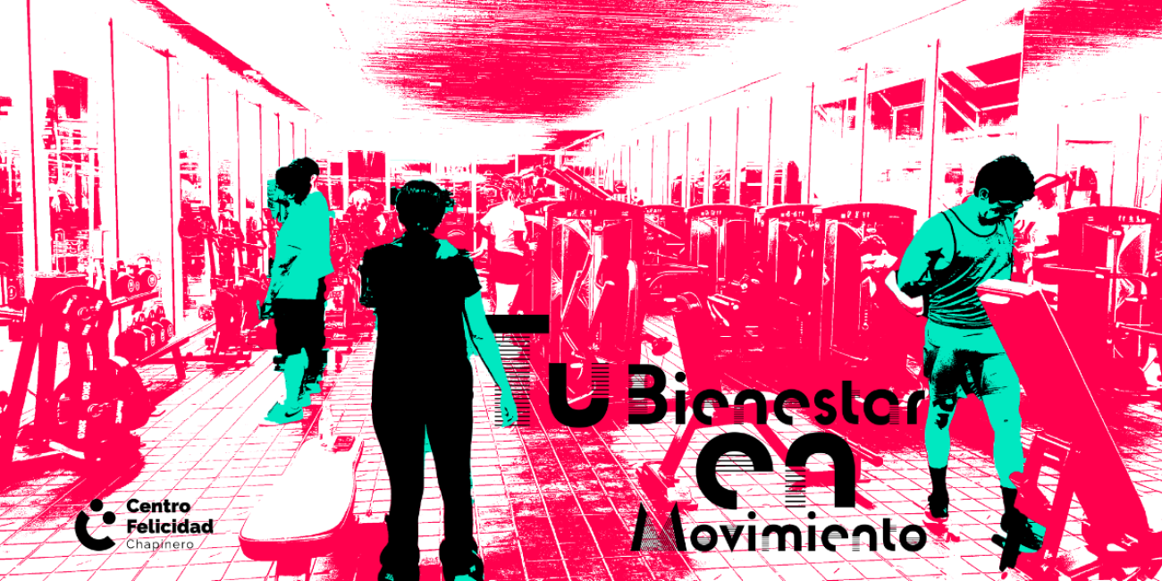 Fotografía intervenida de personas en el gimnasio del centro felicidad chapinero