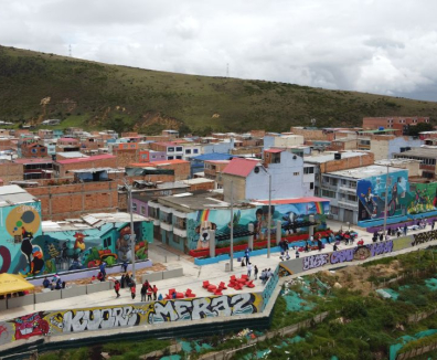 Foto panorámica del corredor Illimaní en el barrio El Paraíso, Ciudad Bolívar