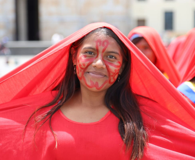 Mujer indígena en Bogotá